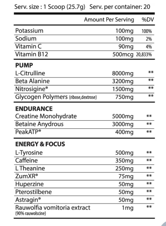 One pre-workout mango pineapple