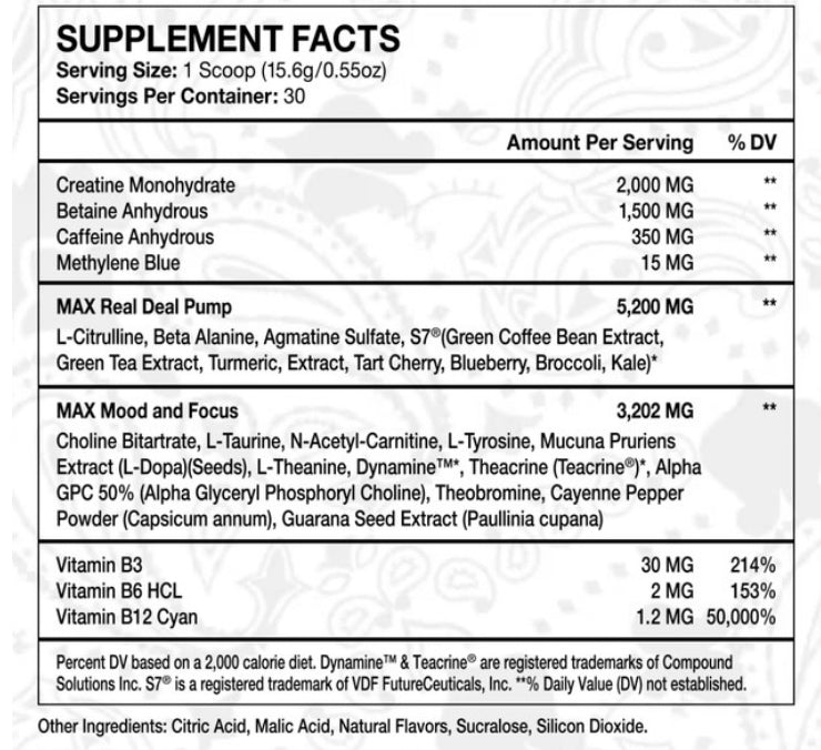 Blue venom pre-workout