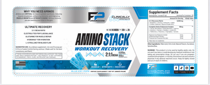 Amino stack blue icey pops