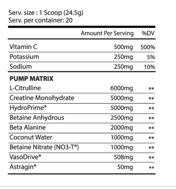 Pump’n pre-workout pineapple mango