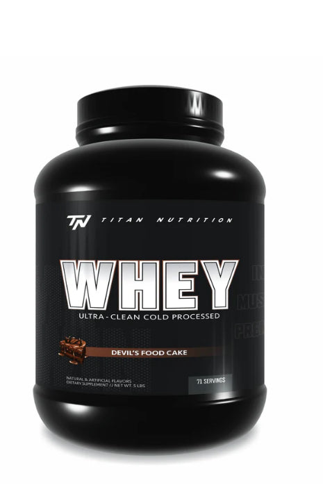 Titan whey protein 5lb devils food cake