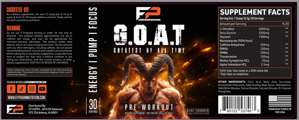 G.O.A.T. Pre-workout Blue Thunder