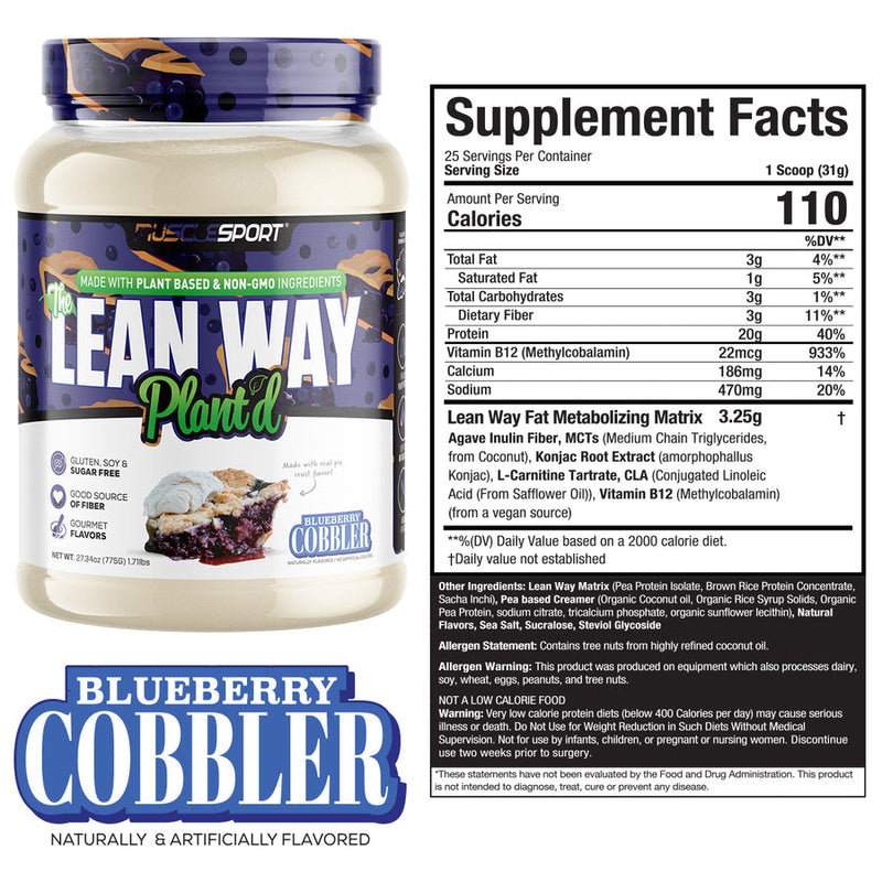 Lean whey plant protein blueberry