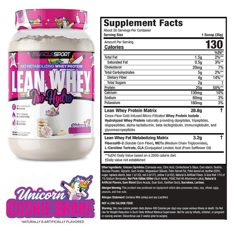 Lean whey protein unicorn cookie