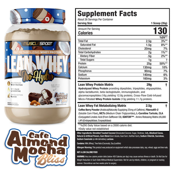 Lean whey protein almond mocha
